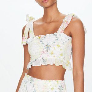 NWT: LoveShackFancy Norleen Cropped Top